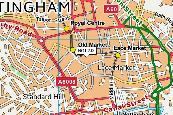 NG1 2JX map - OS VectorMap District (Ordnance Survey)