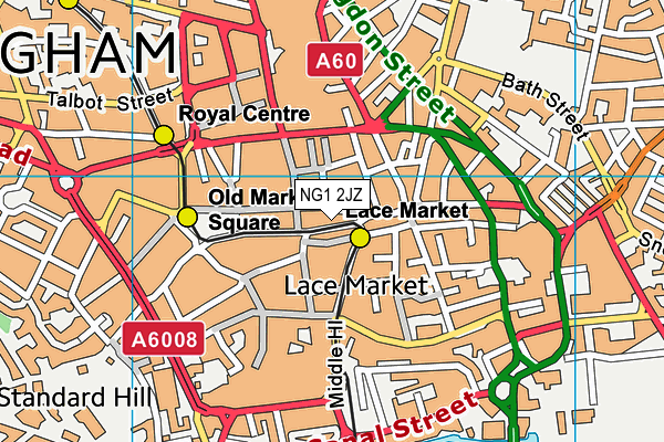 NG1 2JZ map - OS VectorMap District (Ordnance Survey)