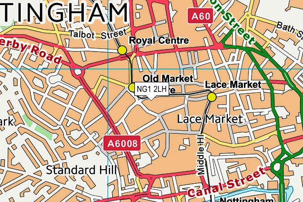 NG1 2LH map - OS VectorMap District (Ordnance Survey)