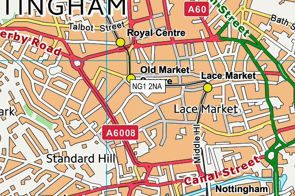 NG1 2NA map - OS VectorMap District (Ordnance Survey)