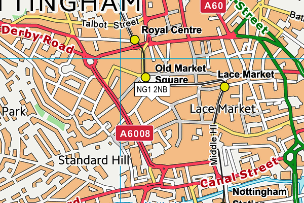 NG1 2NB map - OS VectorMap District (Ordnance Survey)