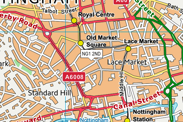 NG1 2ND map - OS VectorMap District (Ordnance Survey)