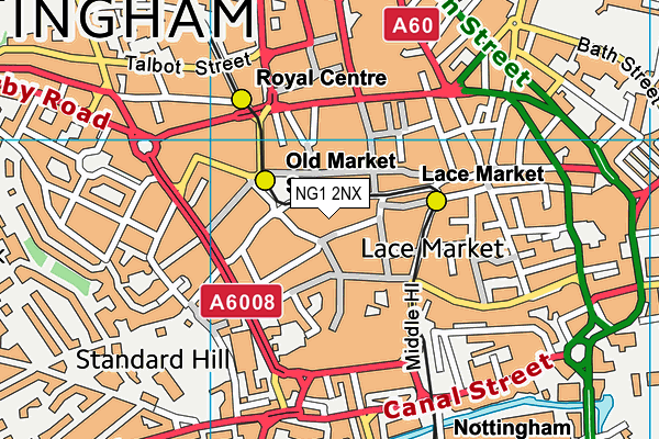 NG1 2NX map - OS VectorMap District (Ordnance Survey)