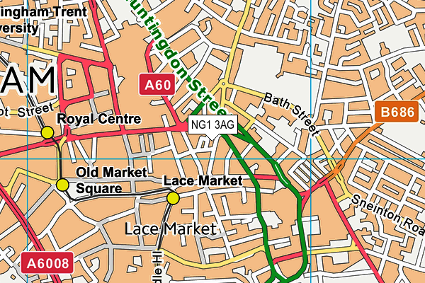 NG1 3AG map - OS VectorMap District (Ordnance Survey)