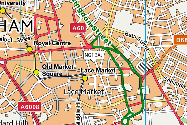 NG1 3AJ map - OS VectorMap District (Ordnance Survey)