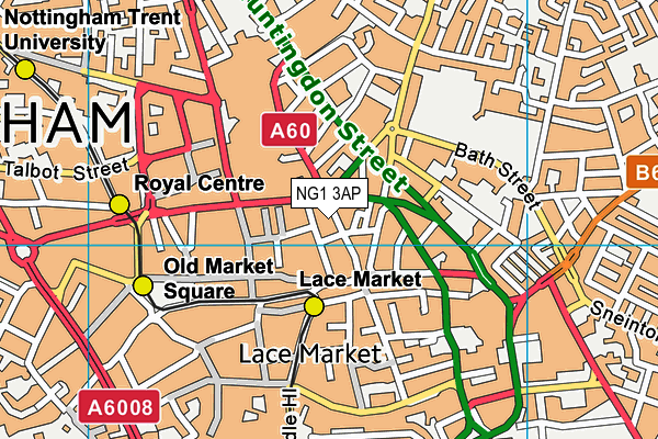 NG1 3AP map - OS VectorMap District (Ordnance Survey)