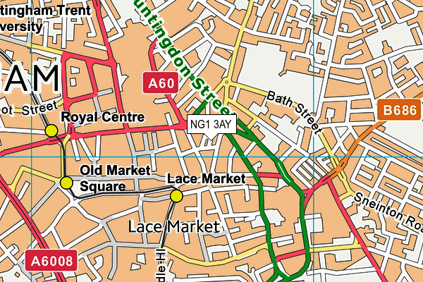 NG1 3AY map - OS VectorMap District (Ordnance Survey)