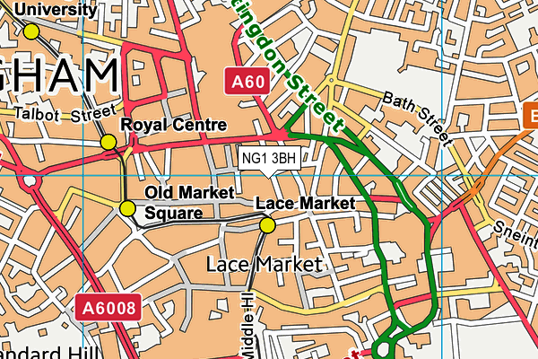 NG1 3BH map - OS VectorMap District (Ordnance Survey)