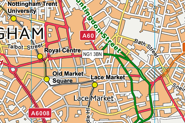 NG1 3BN map - OS VectorMap District (Ordnance Survey)