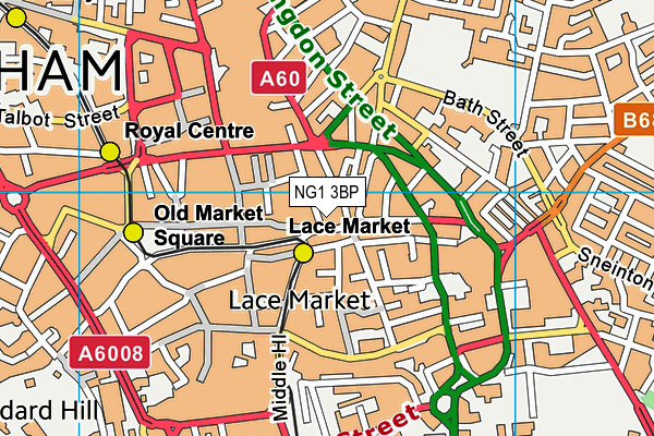 NG1 3BP map - OS VectorMap District (Ordnance Survey)