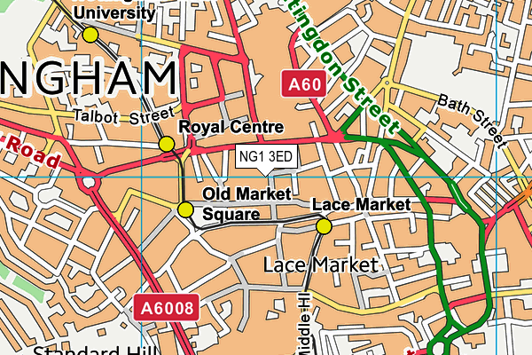 NG1 3ED map - OS VectorMap District (Ordnance Survey)