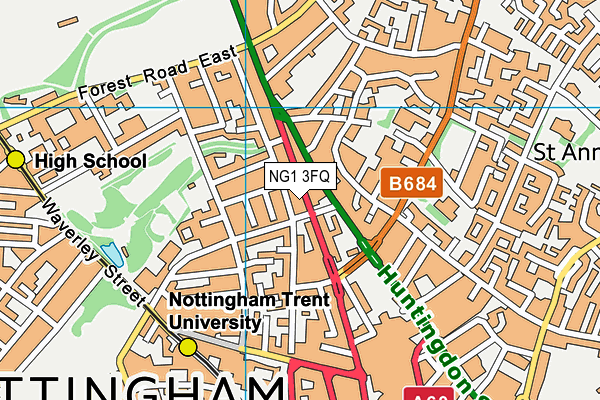 NG1 3FQ map - OS VectorMap District (Ordnance Survey)