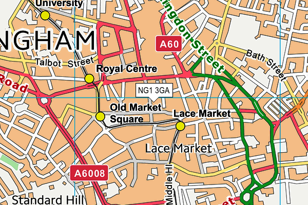 NG1 3GA map - OS VectorMap District (Ordnance Survey)