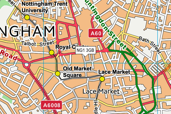 NG1 3GB map - OS VectorMap District (Ordnance Survey)