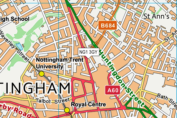 NG1 3GY map - OS VectorMap District (Ordnance Survey)