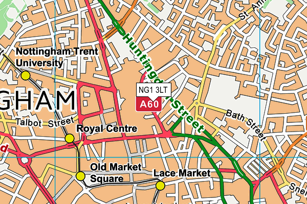 NG1 3LT map - OS VectorMap District (Ordnance Survey)