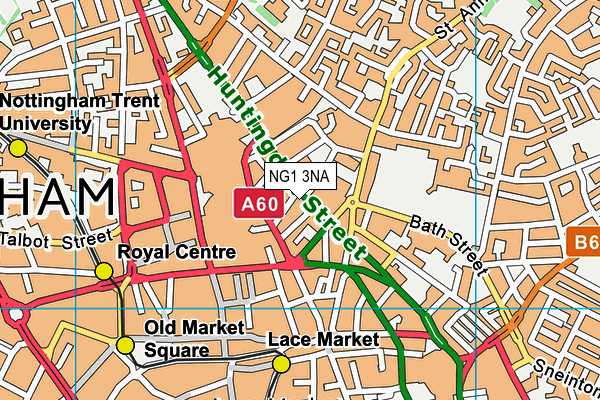 NG1 3NA map - OS VectorMap District (Ordnance Survey)