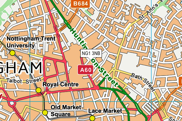 NG1 3NB map - OS VectorMap District (Ordnance Survey)