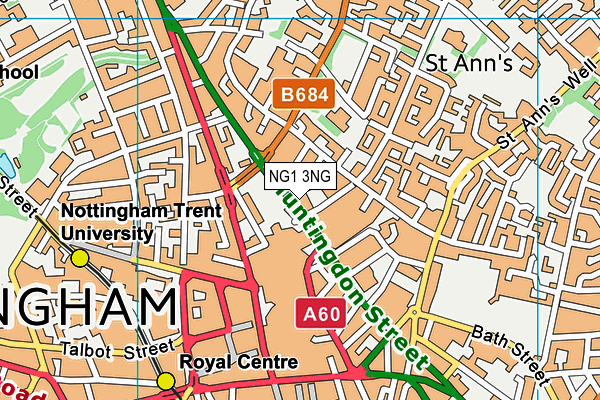 NG1 3NG map - OS VectorMap District (Ordnance Survey)