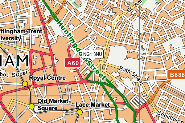 NG1 3NU map - OS VectorMap District (Ordnance Survey)