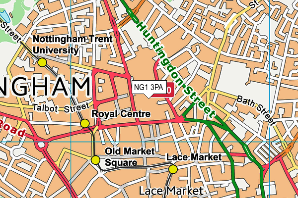 NG1 3PA map - OS VectorMap District (Ordnance Survey)