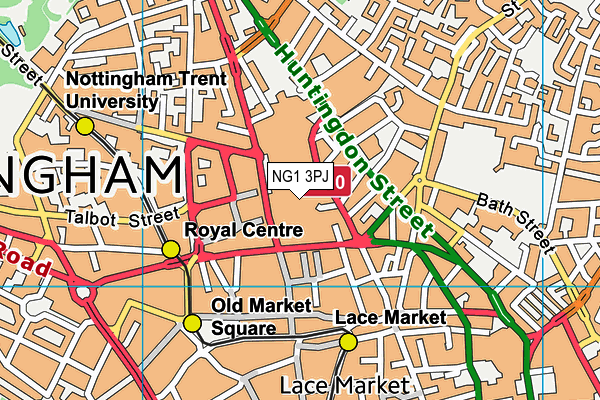 NG1 3PJ map - OS VectorMap District (Ordnance Survey)