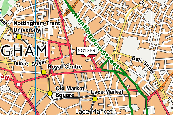 NG1 3PR map - OS VectorMap District (Ordnance Survey)