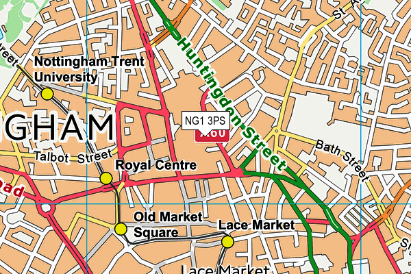 NG1 3PS map - OS VectorMap District (Ordnance Survey)