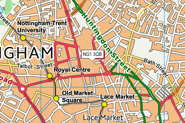 NG1 3QB map - OS VectorMap District (Ordnance Survey)