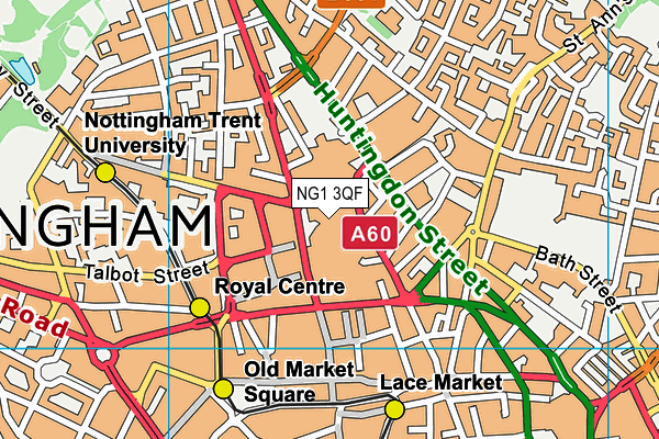 NG1 3QF map - OS VectorMap District (Ordnance Survey)