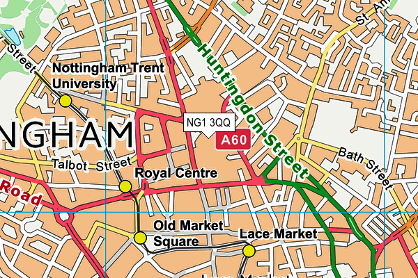 NG1 3QQ map - OS VectorMap District (Ordnance Survey)