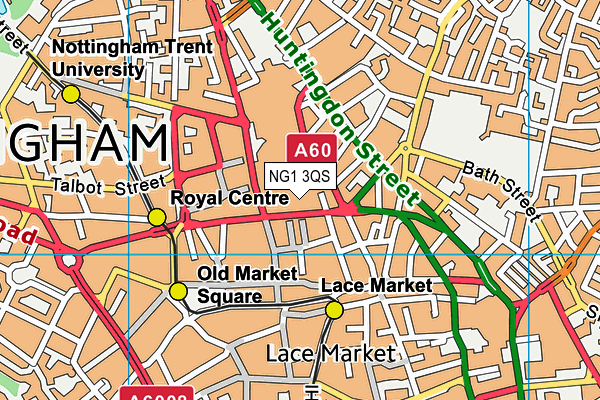 NG1 3QS map - OS VectorMap District (Ordnance Survey)