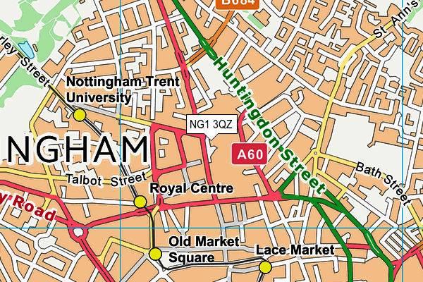 NG1 3QZ map - OS VectorMap District (Ordnance Survey)