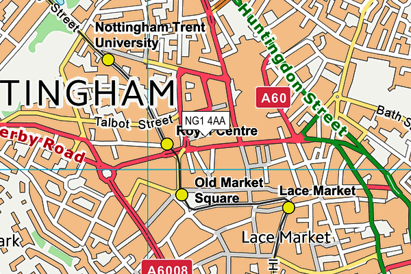 NG1 4AA map - OS VectorMap District (Ordnance Survey)