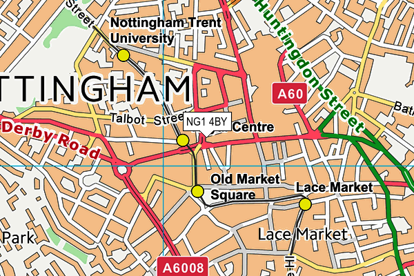 NG1 4BY map - OS VectorMap District (Ordnance Survey)