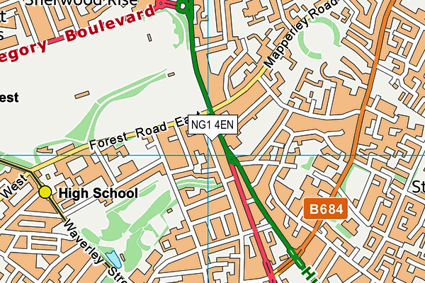 NG1 4EN map - OS VectorMap District (Ordnance Survey)