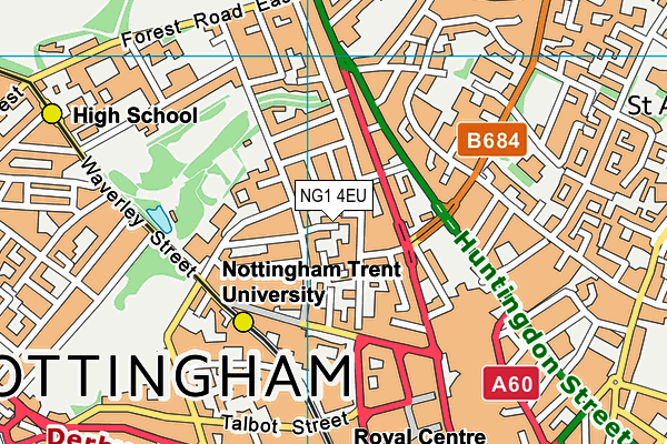 NG1 4EU map - OS VectorMap District (Ordnance Survey)