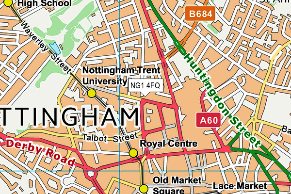 NG1 4FQ map - OS VectorMap District (Ordnance Survey)