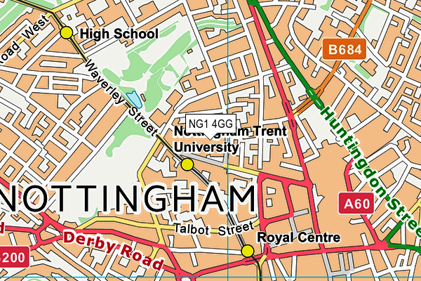 NG1 4GG map - OS VectorMap District (Ordnance Survey)