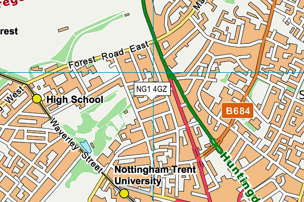 Map of PEACEMILLS NOTTINGHAM LIMITED at district scale