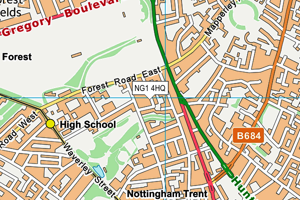 NG1 4HQ map - OS VectorMap District (Ordnance Survey)