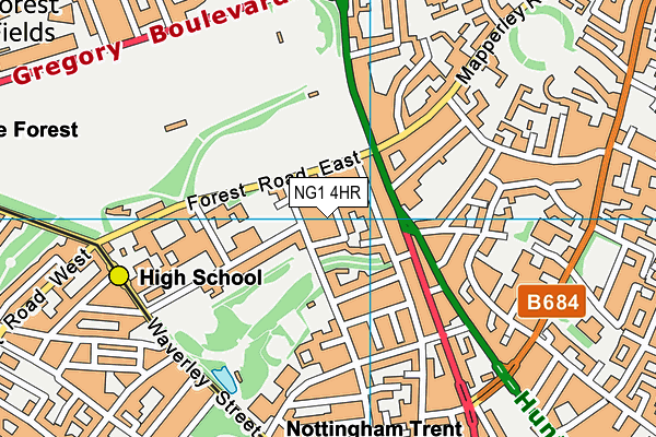 NG1 4HR map - OS VectorMap District (Ordnance Survey)