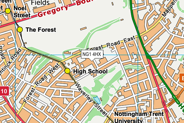 NG1 4HX map - OS VectorMap District (Ordnance Survey)