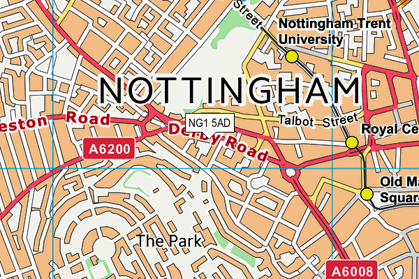 NG1 5AD map - OS VectorMap District (Ordnance Survey)