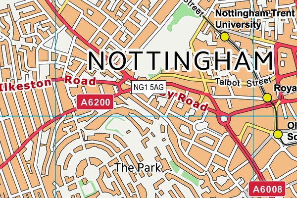 NG1 5AG map - OS VectorMap District (Ordnance Survey)