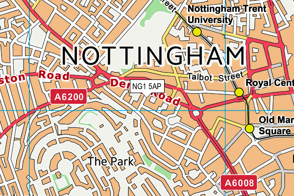 NG1 5AP map - OS VectorMap District (Ordnance Survey)