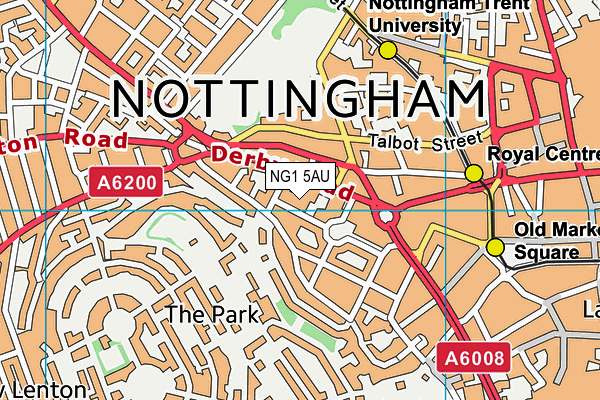 NG1 5AU map - OS VectorMap District (Ordnance Survey)