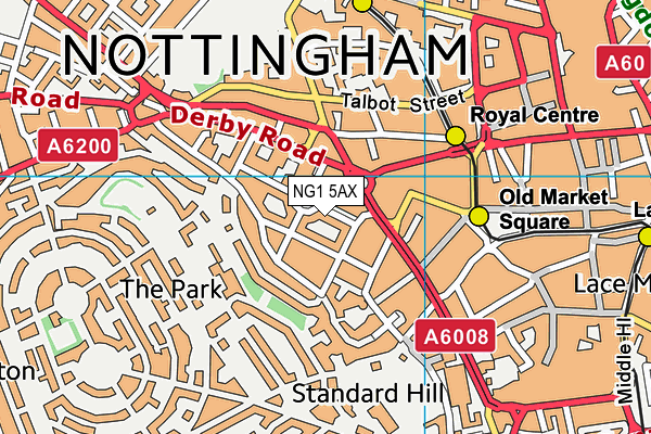 NG1 5AX map - OS VectorMap District (Ordnance Survey)