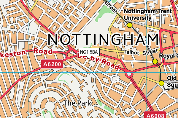 NG1 5BA map - OS VectorMap District (Ordnance Survey)