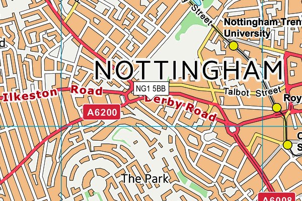 NG1 5BB map - OS VectorMap District (Ordnance Survey)